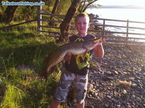 my 9 year old son at the time alexander  best catch predator spray 
